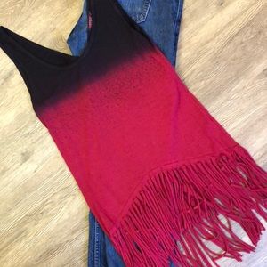 T-party fringe top - s